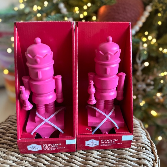 Hot Pink matte Nutcracker stocking holder X 2 - Picture 6 of 7